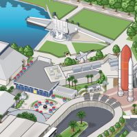 Technical Vector Illustration of Kennedy Space Center