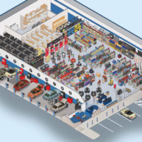 Autoparts Store Cutaway