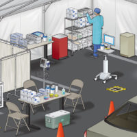 Drive-up COVID testing tent